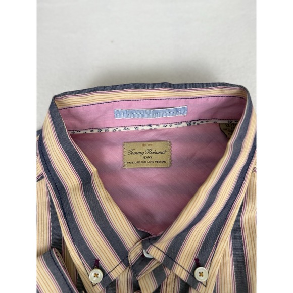 Tommy Bahama Jeans Shirt Mens XL Colorful Yellow Gray Cotton - Picture 2 of 7